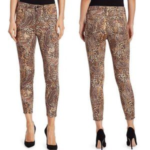 L’AGENCE | Margot High-Rise Paisley Leopard Cropped Jeans in ‘Bronze Valencia’